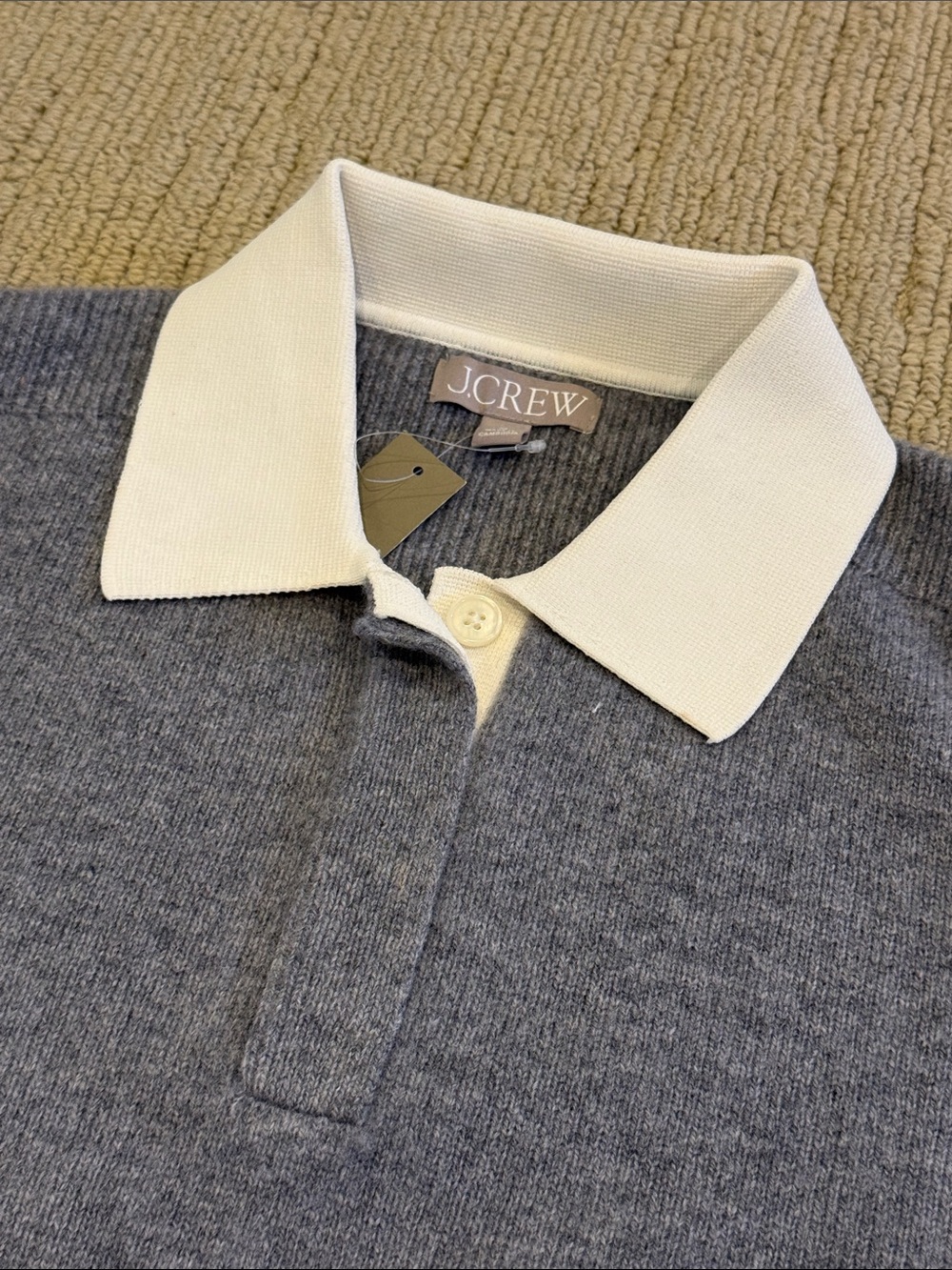 J. Crew Relaxed Sweater-Polo in Vintage Wool - Picture 2 of 4